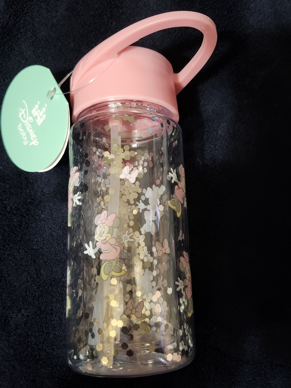 Disney Minnie Mouse Sequin Water Bottle in Pink